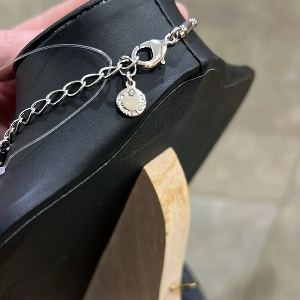 Ornate Silver and Blue Heart Necklace with Gemstones charter club J54 - Picture 2 of 3